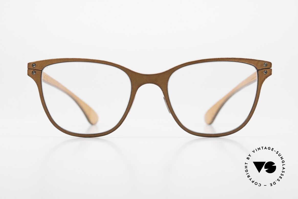 Lucas de Stael Minotaure Thin 04 Ladies Frame With Leather, a pair of classic designer glasses; handmade in France, Made for Women