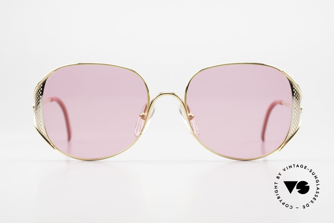 Christian Dior 2362 Ladies 80's Pink Glasses, GOLD-plated frame with fancy pink-colored lenses, Made for Women