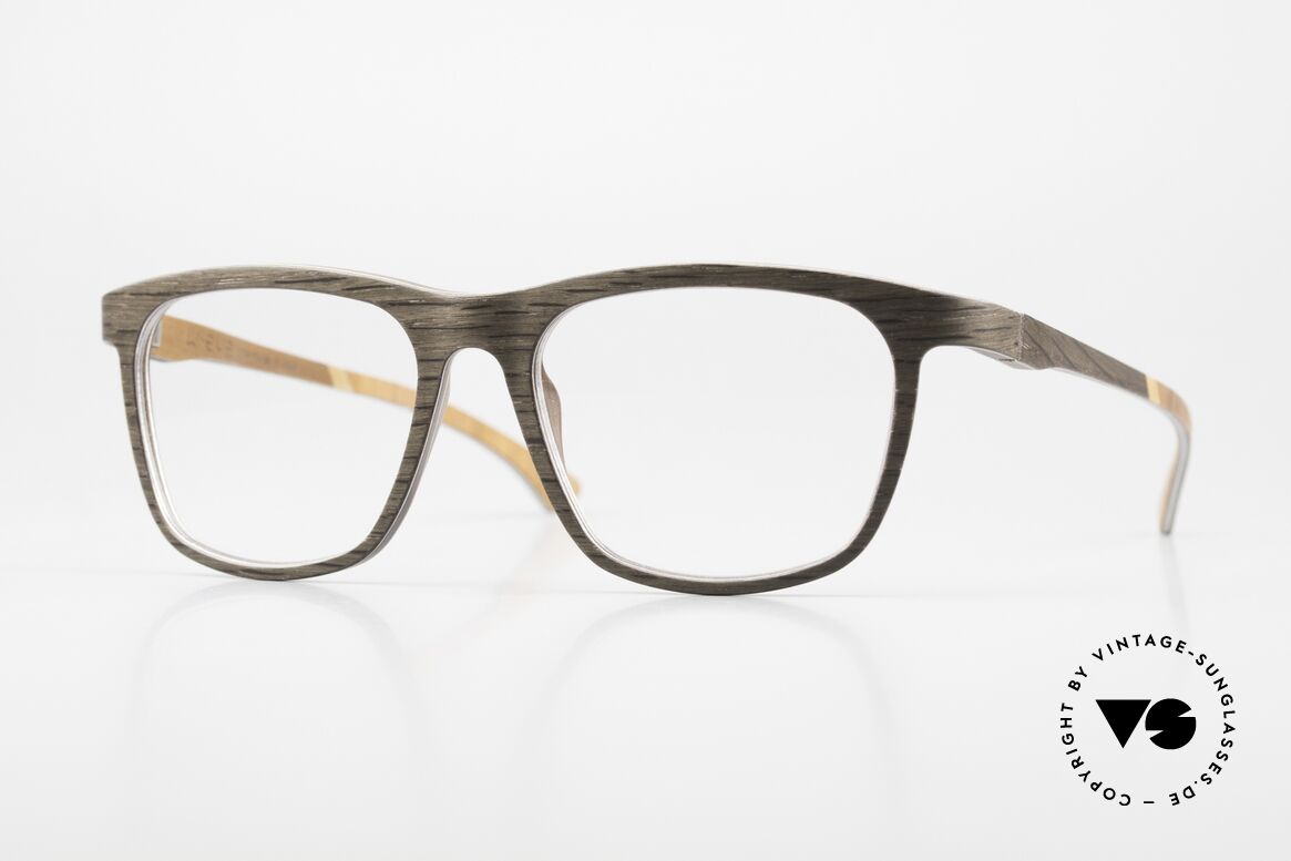 W-Eye Alpha15 Men's Wooden Eyeglasses, W-Eye wooden glasses P Alpha 15 L3 6A; 55-18, Made for Men