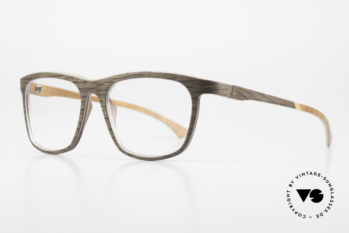 W-Eye Alpha15 Men's Wooden Eyeglasses, combined with aluminum foil; see www.w-eye.it, Made for Men