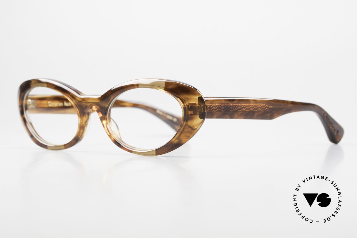 Christian Roth Round WAV Oval Round Eyeglasses, interesting coloring in: Amber Smoke - Brown Crystal, Made for Women