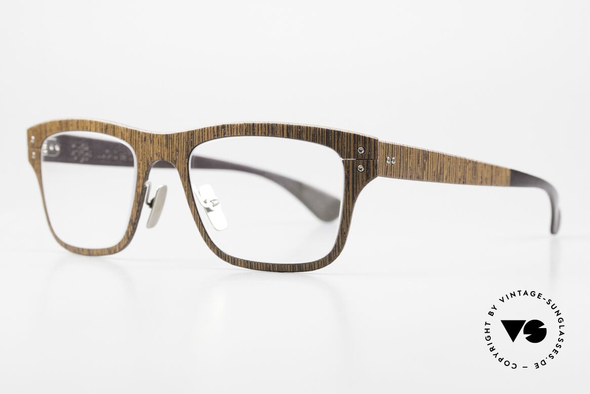 Lucas de Stael Nemus 22 Wood + Genuine Cow Leather, luxury model with leather cover (connoisseur glasses), Made for Men