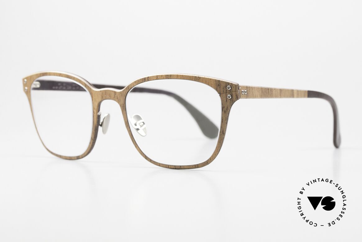 Lucas de Stael Nemus Thin 09 Luxury Frame Wood Leather, luxury eyewear with real wood & genuine leather cover, Made for Men and Women
