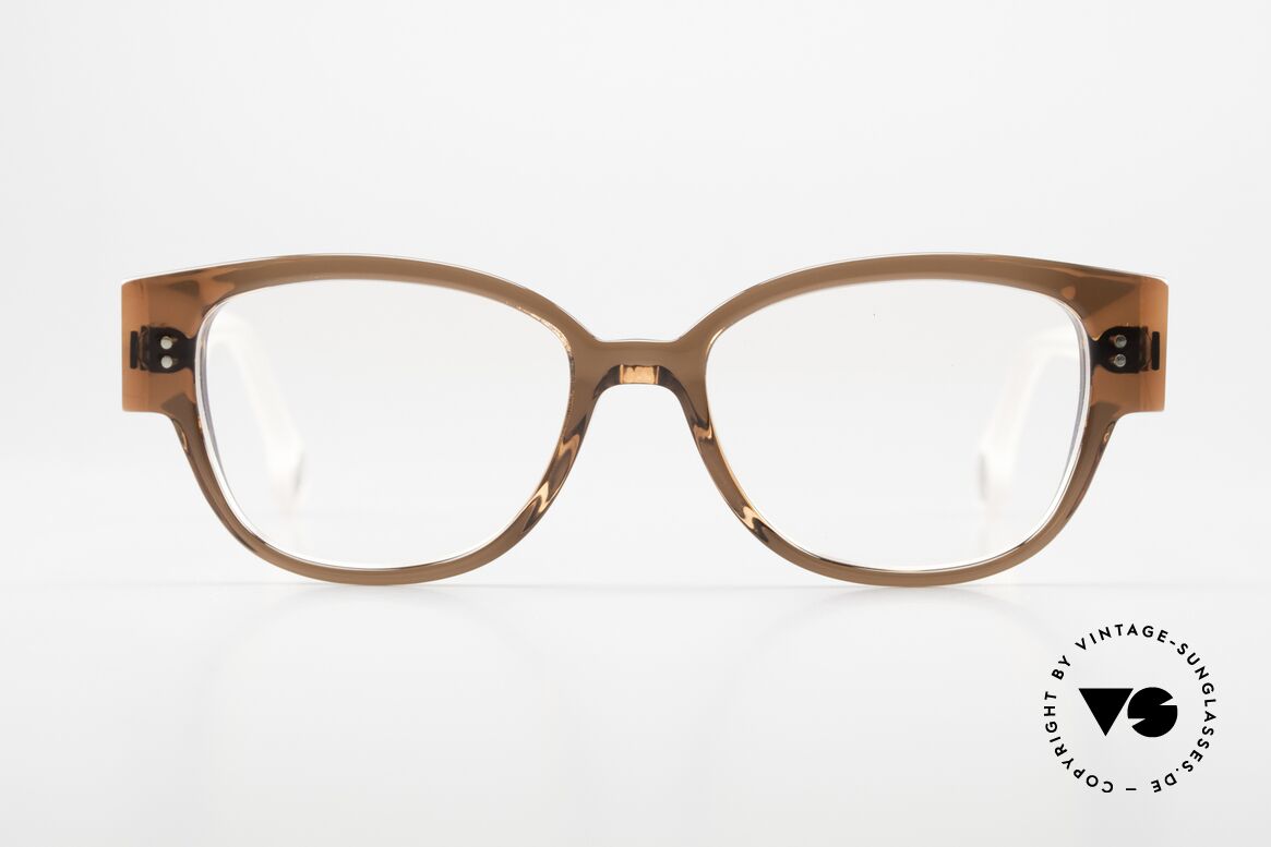 Anne Et Valentin Olympe Brown Pink Translucid, acetate glasses by 'Anne Et Valentin', Toulouse, Made for Women