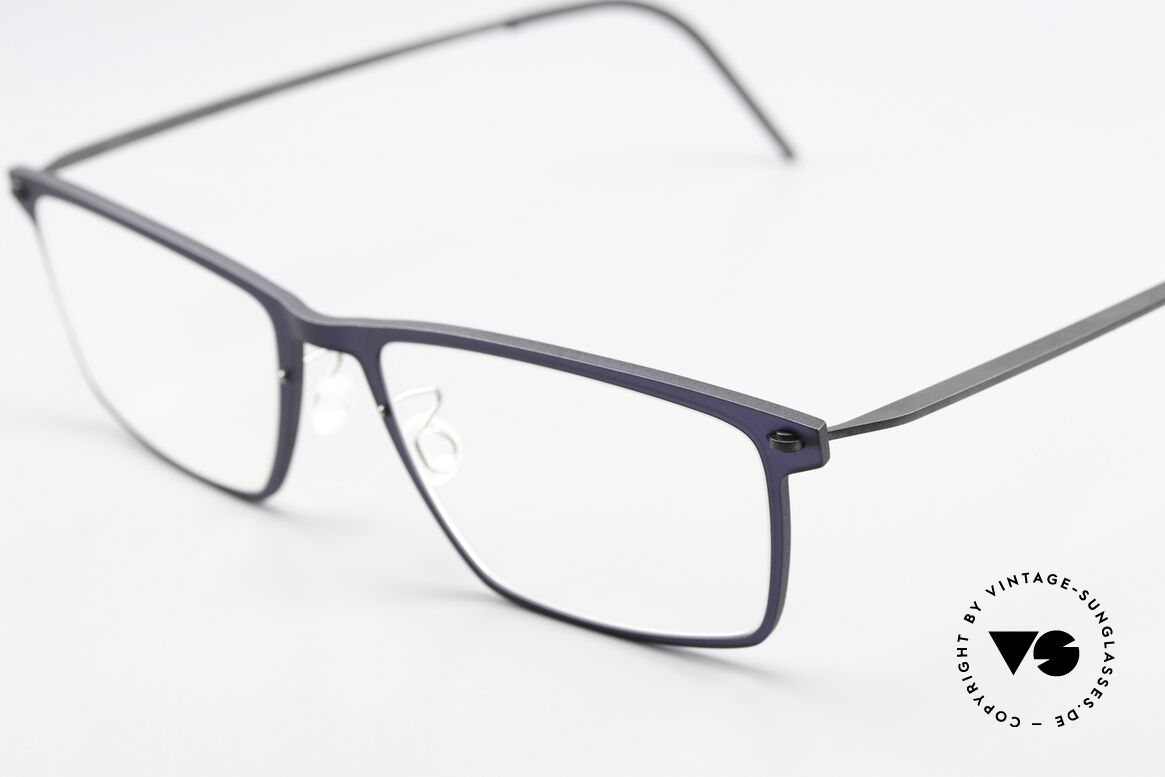 Lindberg 6544 NOW Dark Purple And Dark Gray, color T802-U9 = dark purple front with gray temples, Made for Men and Women