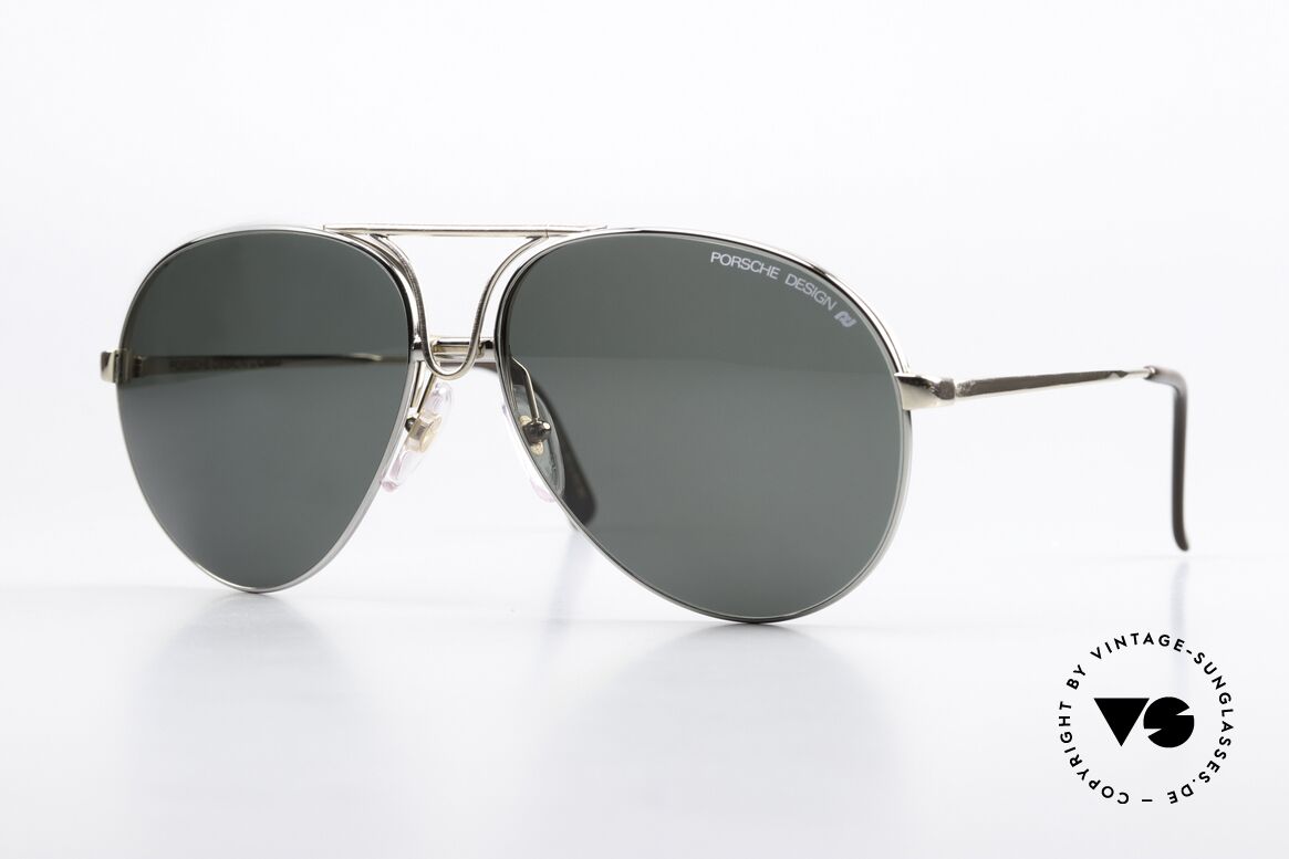 Porsche 5657 Two Sunglasses In One, 1x GOLD-PLATED with green gradient sun lenses, Made for Men