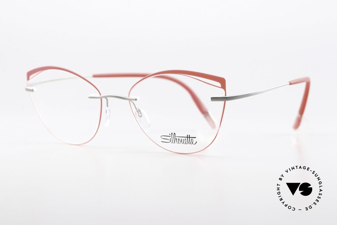 Silhouette 5518 Titanium With Red Accents, ultra light titanium frame for ideal wearing comfort, Made for Women