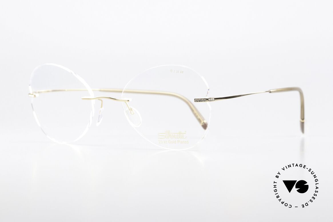 Silhouette 5538 23kt Gold Plated Edition, here with very feminine BUTTERFLY demo lenses!, Made for Women