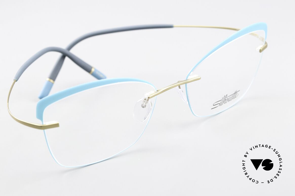 Silhouette 5518 Gold With Turquoise Accents, unworn eyewear from 2018; minimalistic yet elegant, Made for Women