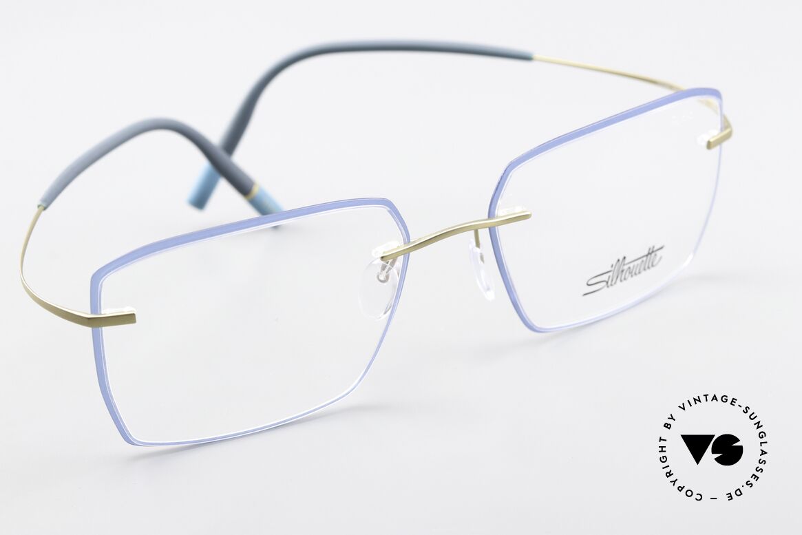 Silhouette 5518 Ocean Blue Accents Gold, unworn eyewear from 2018; minimalistic yet elegant, Made for Women