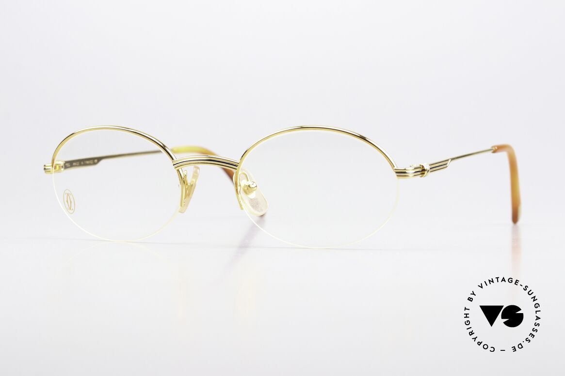 Cartier Manhattan Oval Luxury Glasses 90's, oval CARTIER vintage eyeglasses in size 51/20, 135, Made for Men and Women