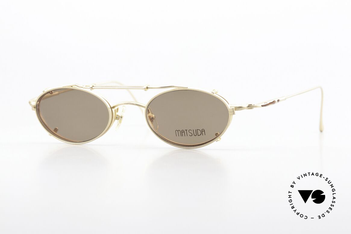 Matsuda 10139 Clip On Vintage Frame 90s, Matsuda 10139, size 46-20, 145mm, matt gold-plated, Made for Men and Women