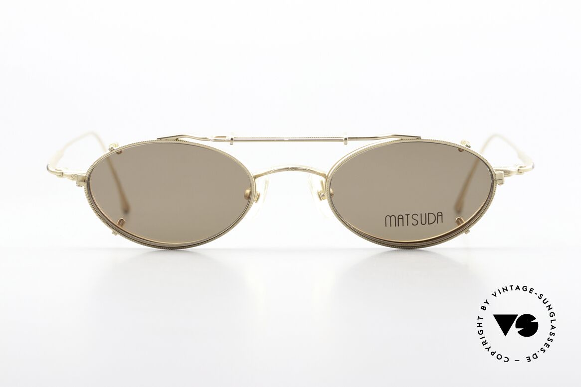 Matsuda 10139 Clip On Vintage Frame 90s, rare 90's frame with clip-on (for 100% UV protection), Made for Men and Women