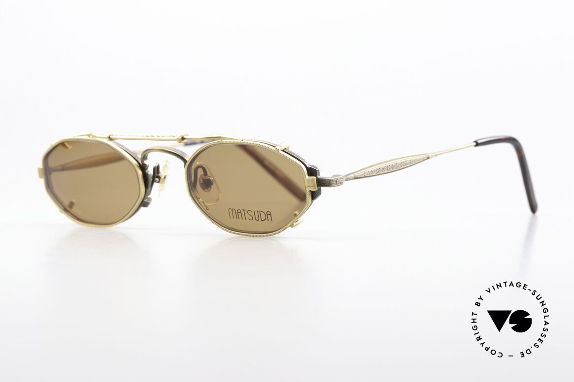 Matsuda 10122 90's Eyewear With Sun Clip, tangible TOP-NOTCH quality of all frame components!, Made for Men and Women