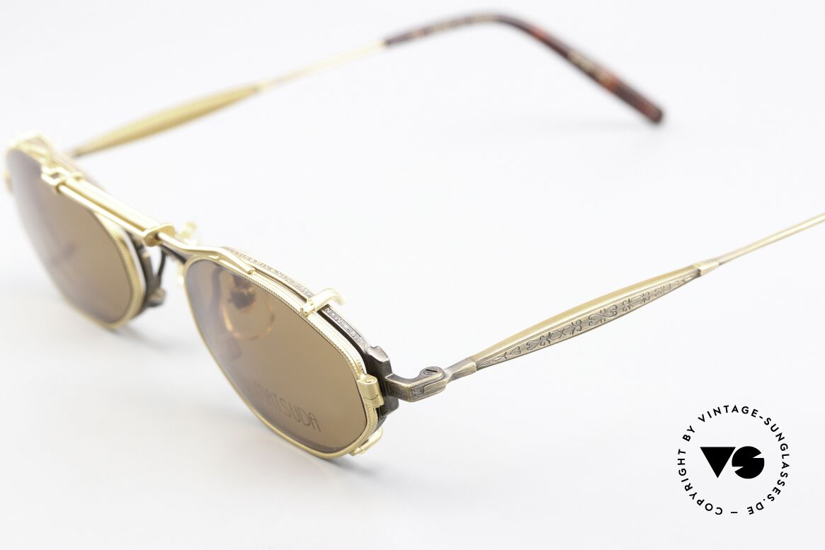 Matsuda 10122 90's Eyewear With Sun Clip, made with attention to detail (check all the engravings), Made for Men and Women