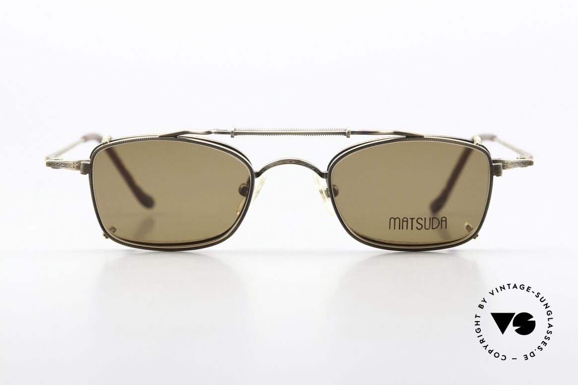 Matsuda 10133 Clip On Frame Titanium 90s, rare 90's frame with clip-on (for 100% UV protection), Made for Men and Women