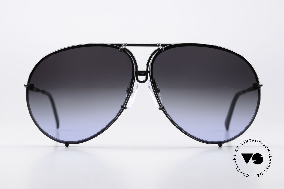 Porsche 5621 Customized Black Blue, the 1980's legend with interchangeable sun lenses, Made for Men