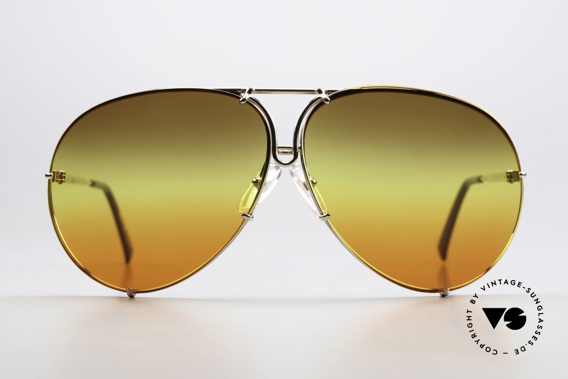 Porsche 5621 Unique Brown Yellow Orange, the 1980's legend with interchangeable sun lenses, Made for Men