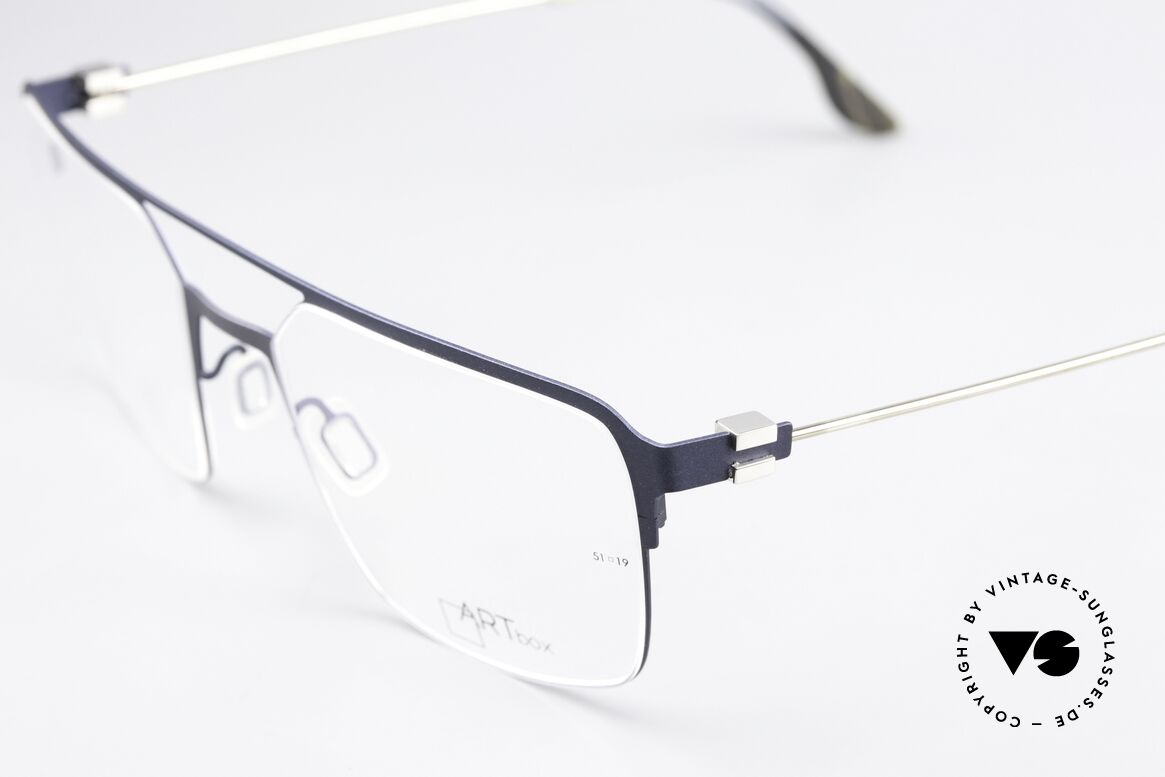 Bajazzo Enzo 3 Square Metal Frame Unisex, an unisex metal frame in dark blue and silver, Made for Men and Women