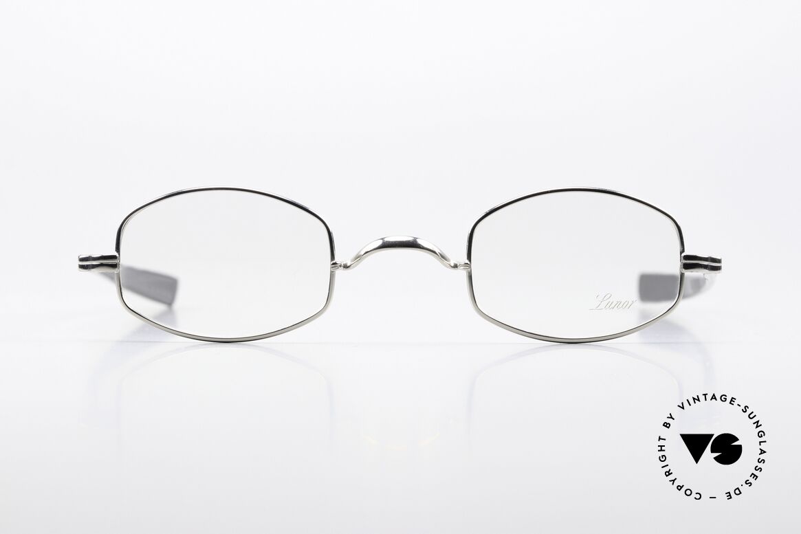 Lunor II A 16 Shape Like A Lying Barrel, platinum-plated eyeglass-frame of the Lunor "II"-Series, Made for Men and Women