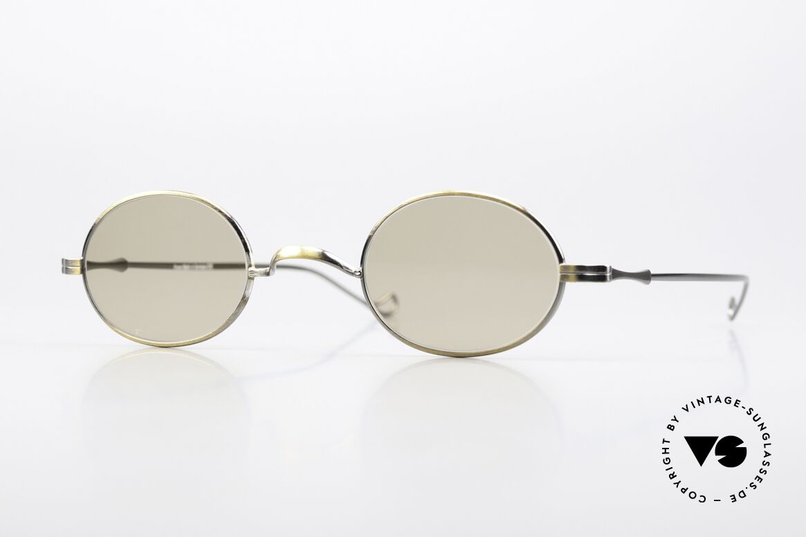 Lunor II 10 Antique Bicolor Gold Silver, oval sunglasses of the old Lunor II Series, full rimmed, Made for Men and Women