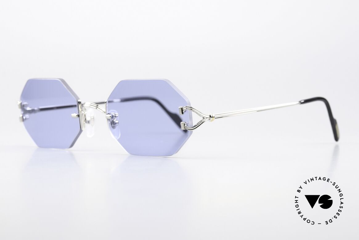 Cartier Rimless Octag Platinum Portofino Decor, customized by our optician; M size with 20mm bridge, Made for Men and Women