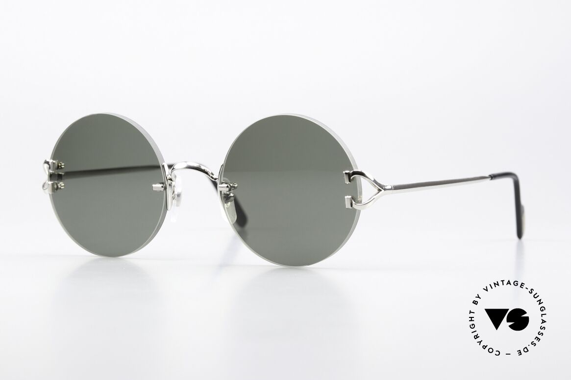 Cartier Madison Platinum Large Size Trend, noble rimless CARTIER luxury sunglasses from 1997, Made for Men and Women