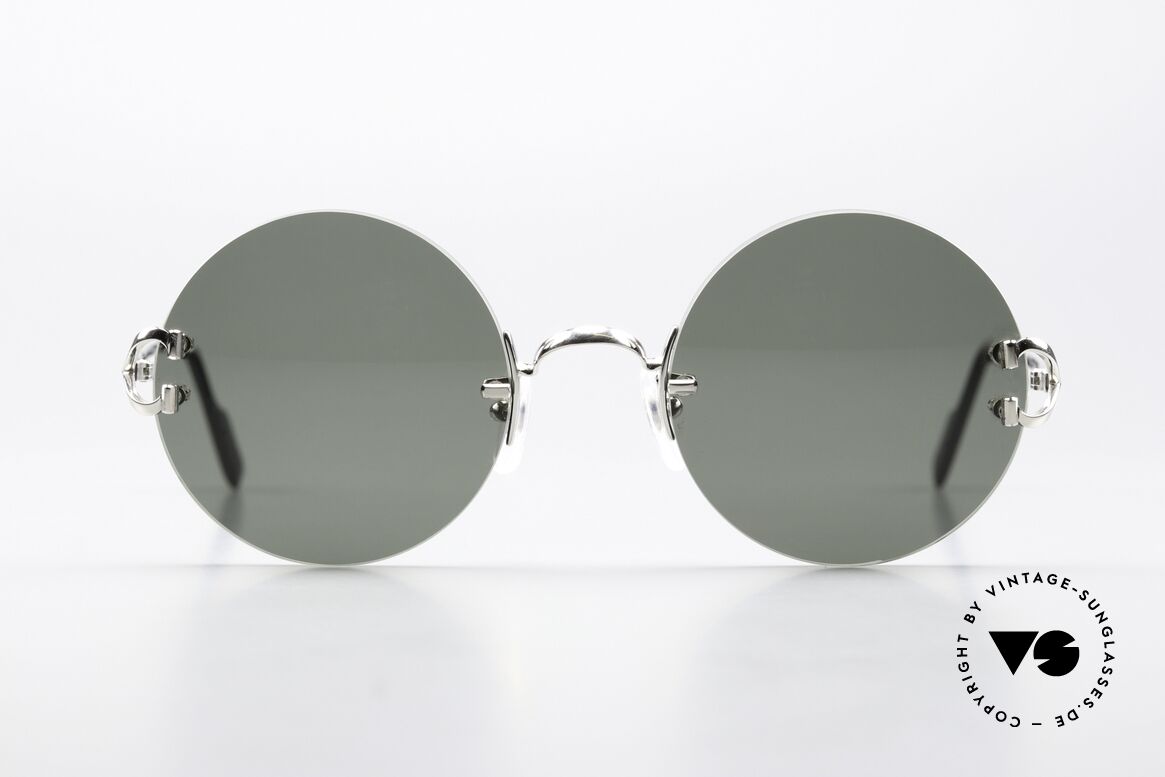 Cartier Madison Platinum Large Size Trend, round Madison model of the old Rimless Collection, Made for Men and Women