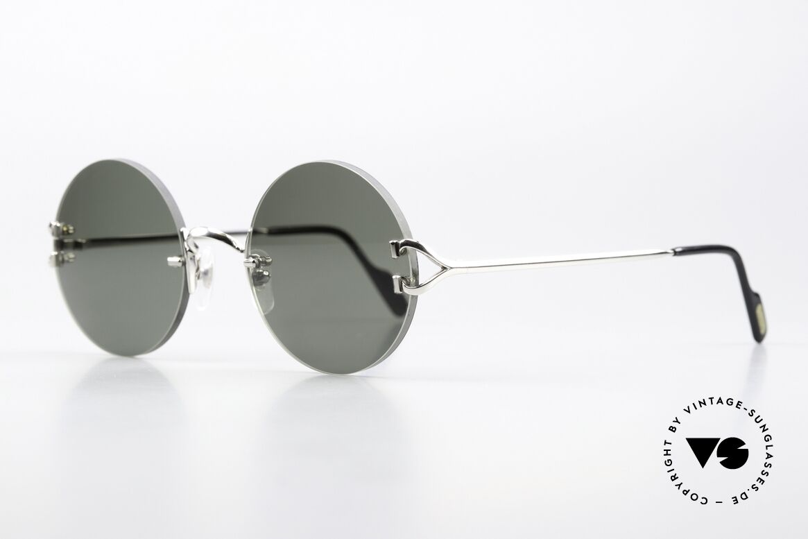 Cartier Madison Platinum Large Size Trend, with new, slightly larger CR39 G15 green sun lenses, Made for Men and Women