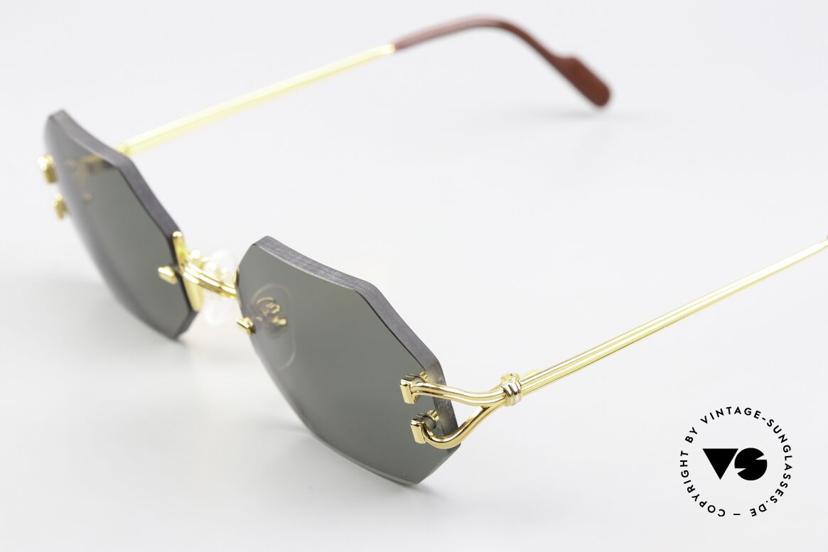 Cartier Rimless Octag Rimless Octagonal Shades, precious OCTAG designer shades; 22kt GOLD-plated, Made for Men and Women