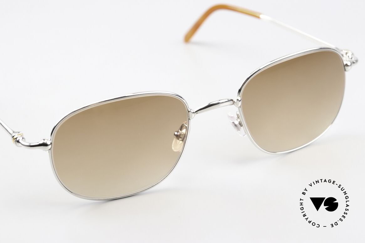 Cartier Vega Square Platinum Frame 90s, new light brown-gradient lenses (100% UV protection), Made for Men