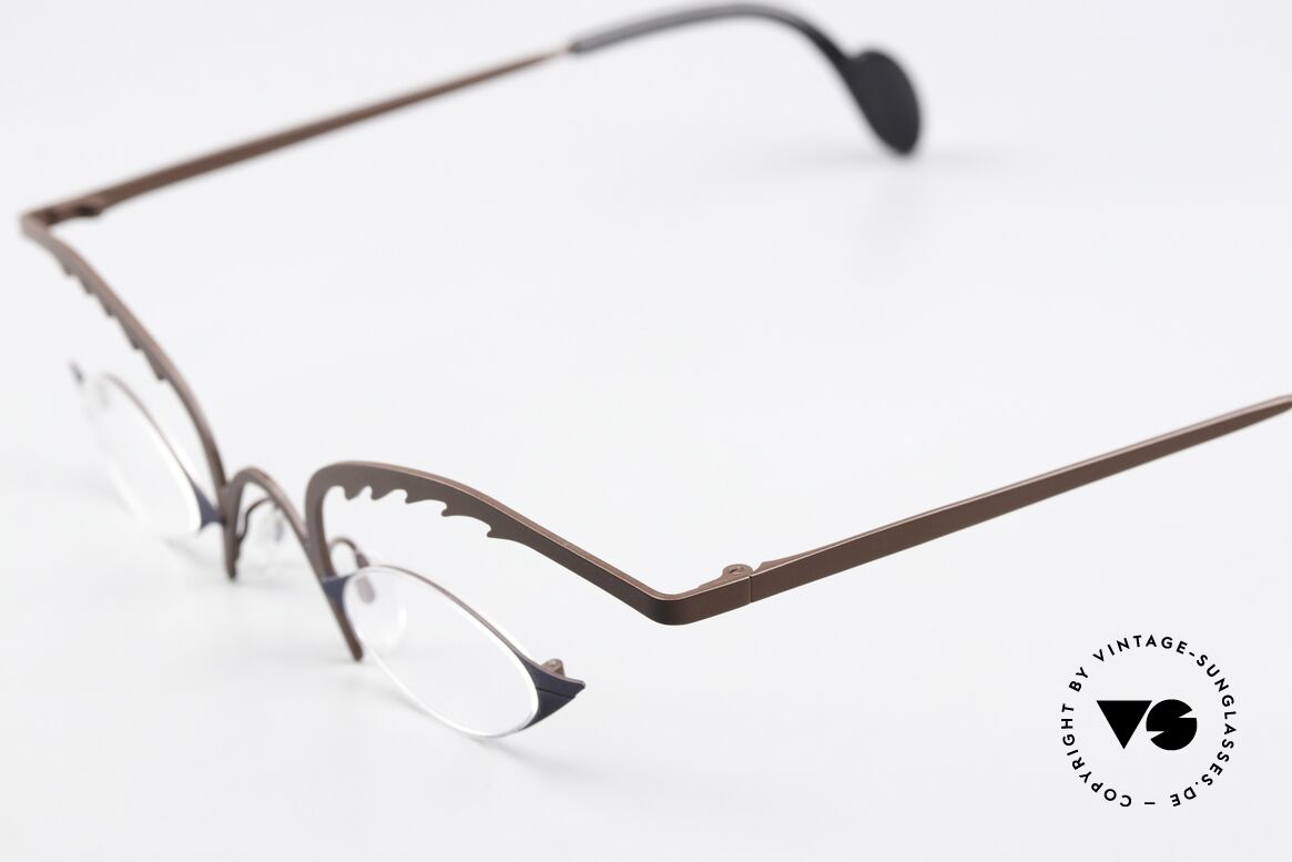 Theo Belgium Tibetan Crazy Reading Eyeglasses, the frame is bicolored: black & dark brown, Made for Women