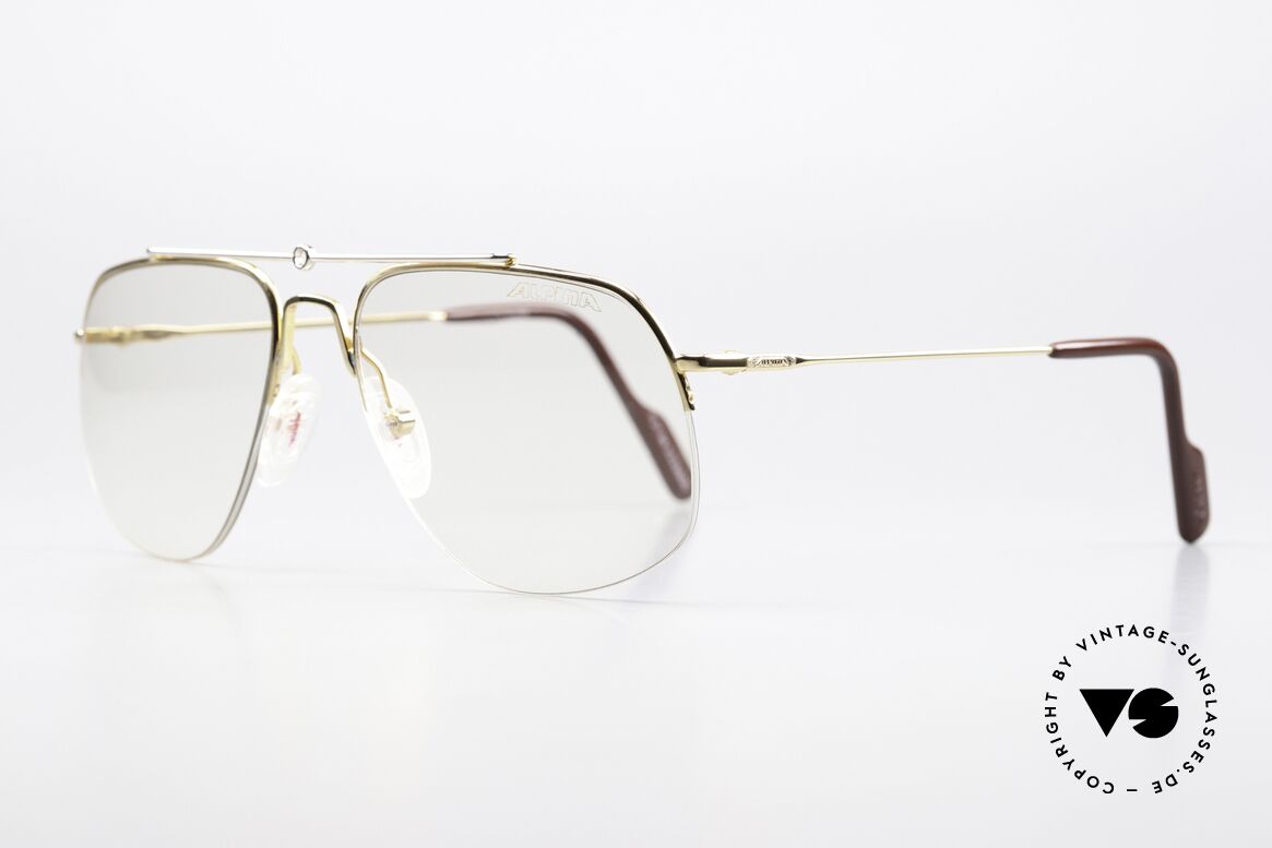 Alpina PCF 98 Nylor 90's Aviator Glasses, semi rimless Nylor frame, in size 58/18, 135mm, Made for Men