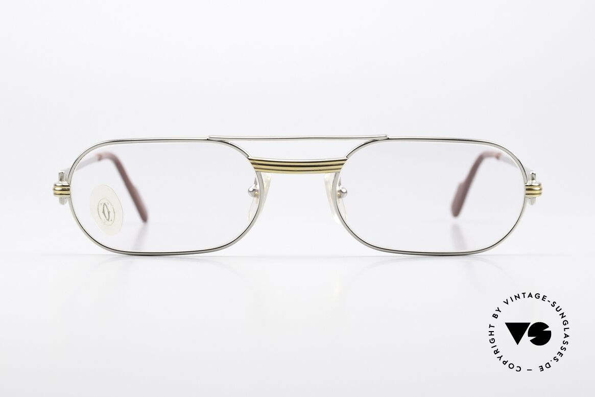 Cartier MUST LC - M 90's Luxury Frame Platinum, this pair with Louis Cartier decor, L size 55/20, 140, Made for Men