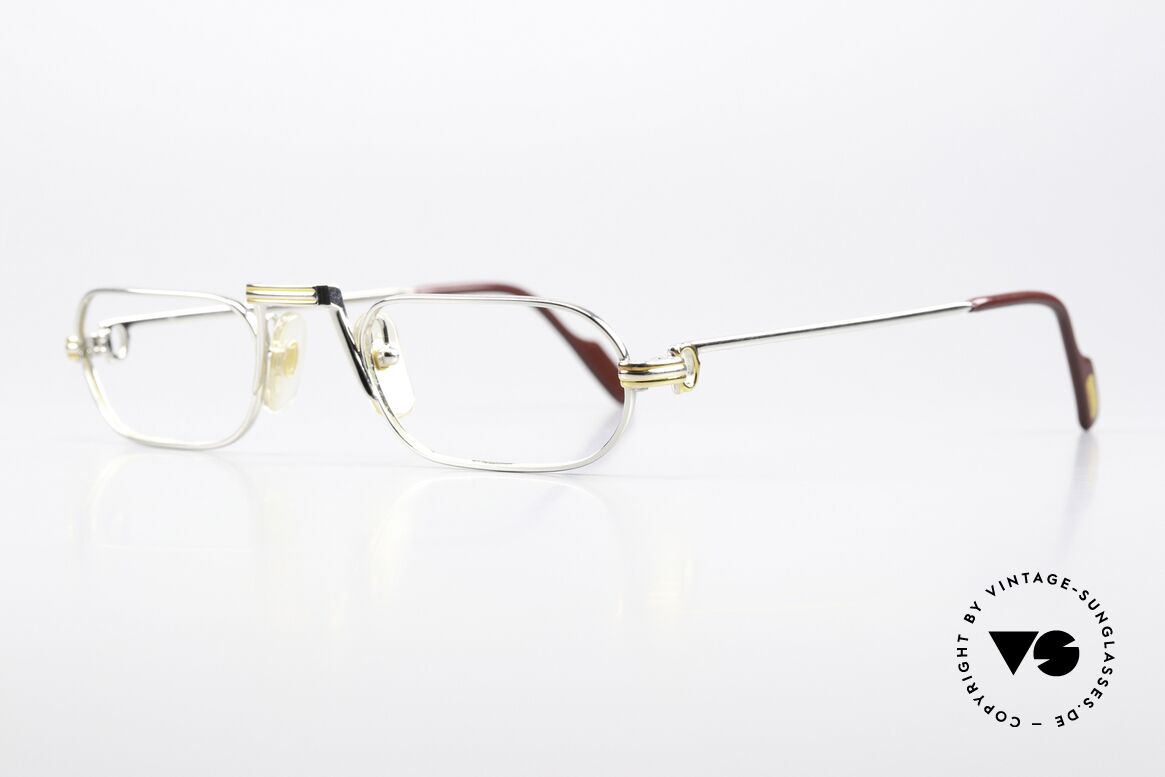 Cartier Demi Lune LC - M Platinum Reading Specs 1987, this pair with Louis Cartier decor: medium size 50-24, 140, Made for Men