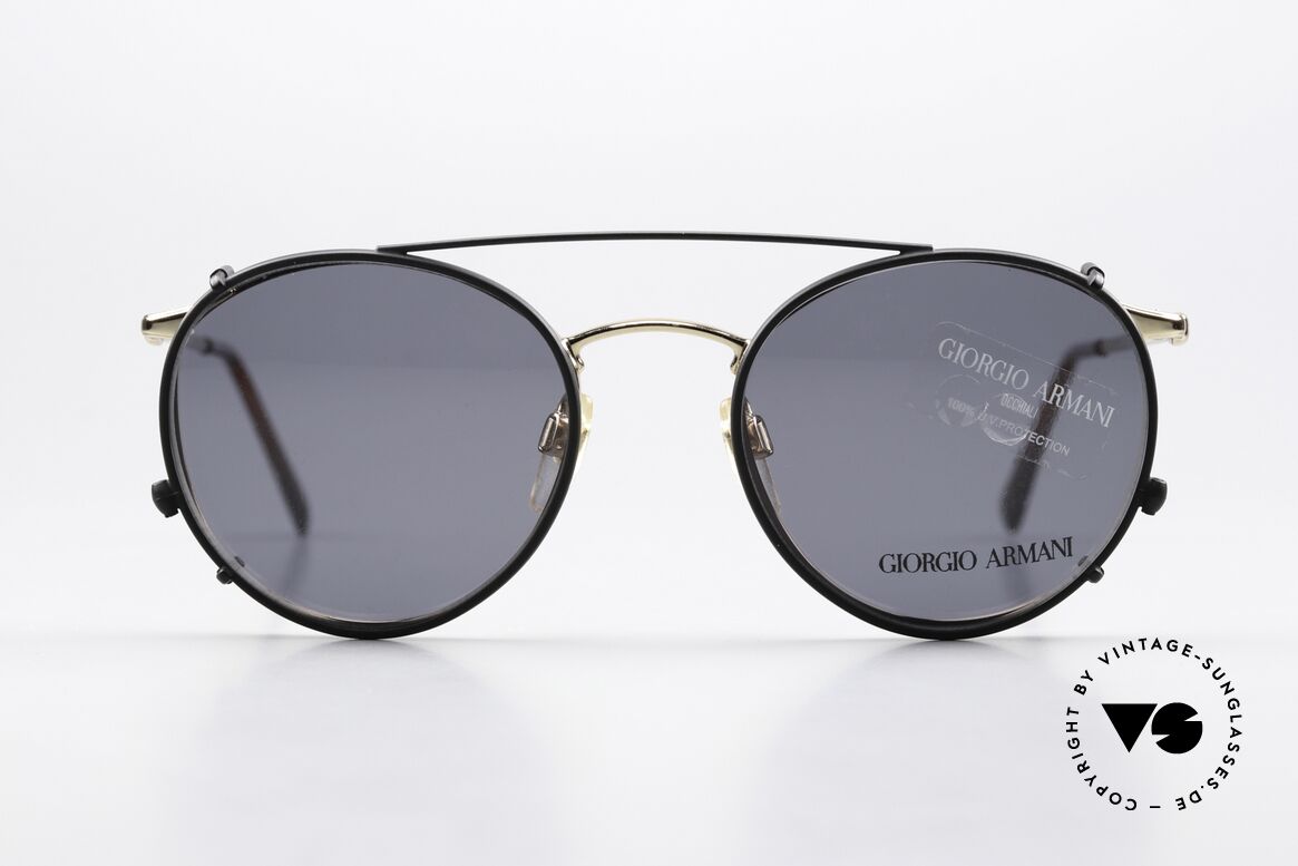 Giorgio Armani 132 80's Frame With Sun Clip, world famous 'panto'-design .. a real eyewear classic, Made for Men and Women