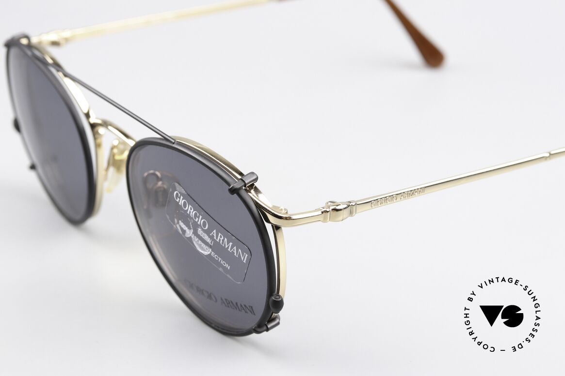 Giorgio Armani 132 80's Frame With Sun Clip, can be used as sunglasses and prescription eyewear, Made for Men and Women