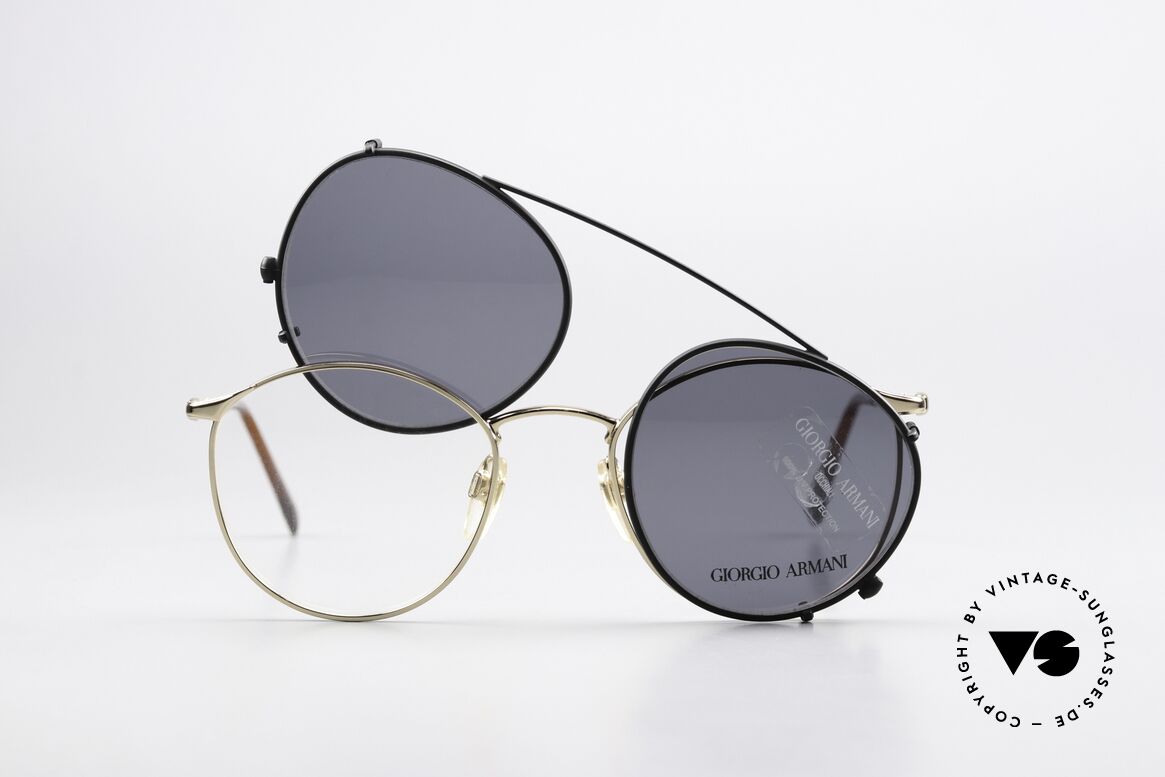 Giorgio Armani 132 80's Frame With Sun Clip, Size: small, Made for Men and Women