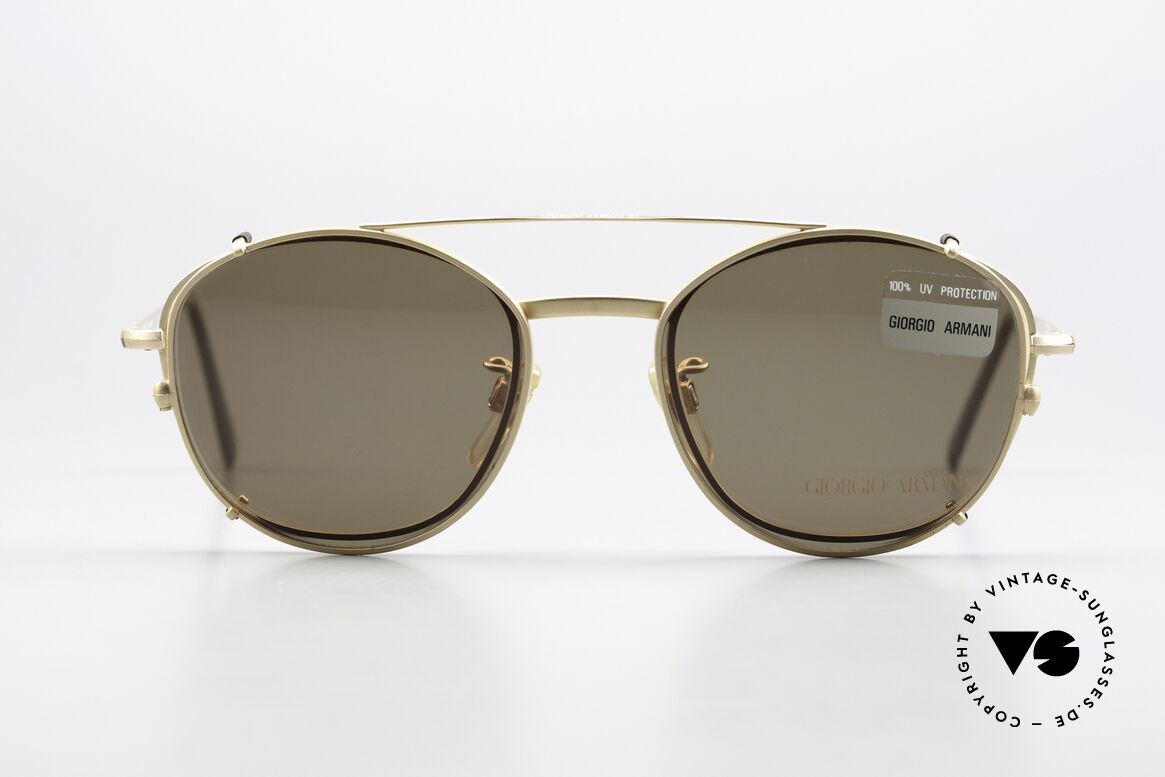 Giorgio Armani 203 1980's Frame With Sun Clip, classic frame design ... suitable for women and men, Made for Men and Women