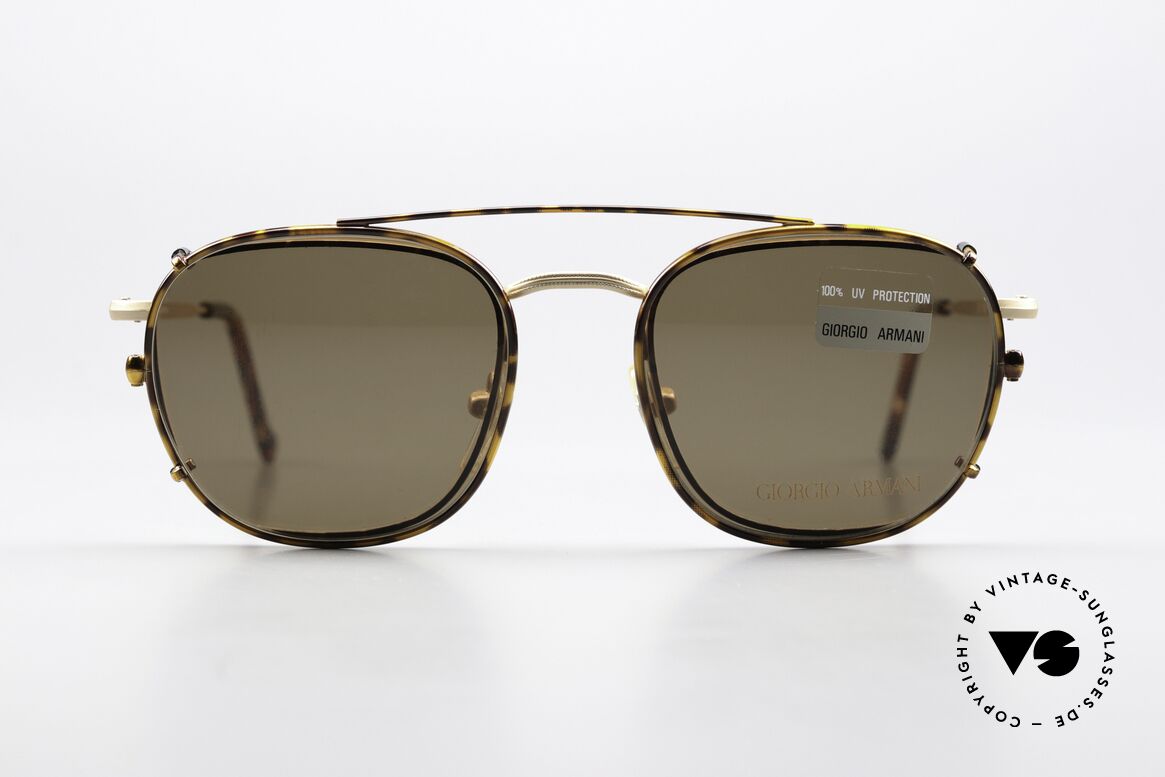 Giorgio Armani 137 Square Panto With Sun Clip, classic frame design ... suitable for women and men, Made for Men and Women