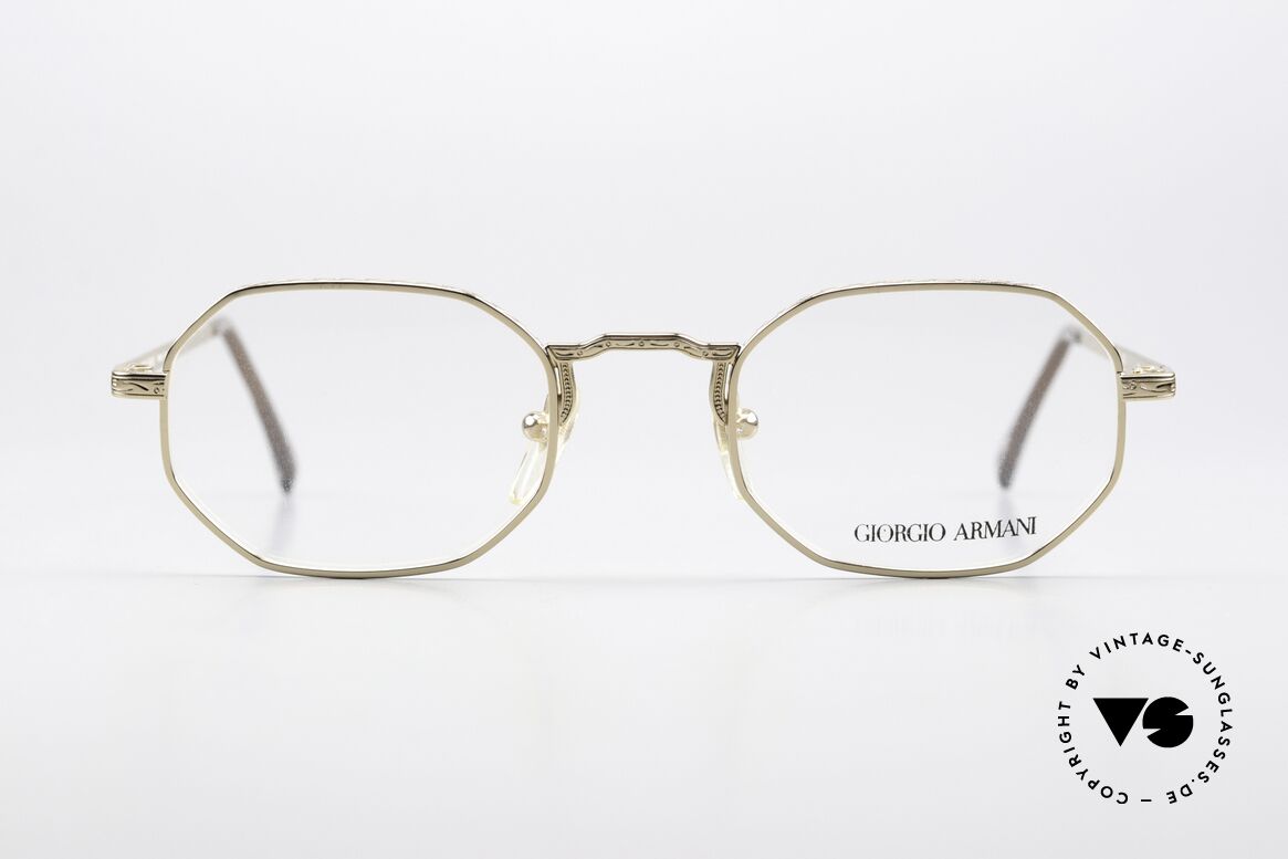 Giorgio Armani 151 Octagonal Vintage Eyewear, octagonal metal frame, TOP quality, GOLD-plated, Made for Men and Women