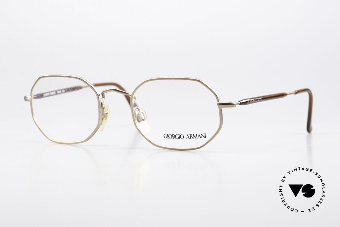 Giorgio Armani 182 Octagonal Vintage Eyewear, rare vintage eyeglasses by famous Giorgio Armani, Made for Men and Women