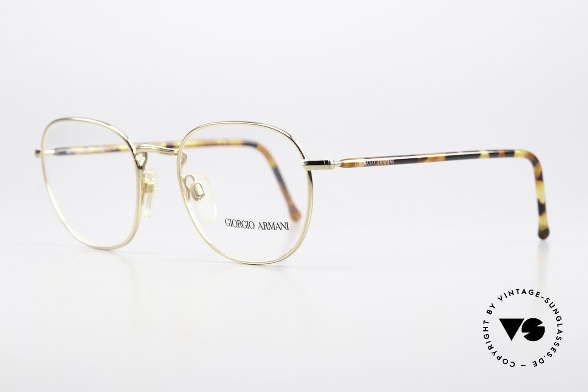 Giorgio Armani 162 Classic 90's Panto Frame, GOLD-PLATED frame front with "tortoise" temples, Made for Men and Women