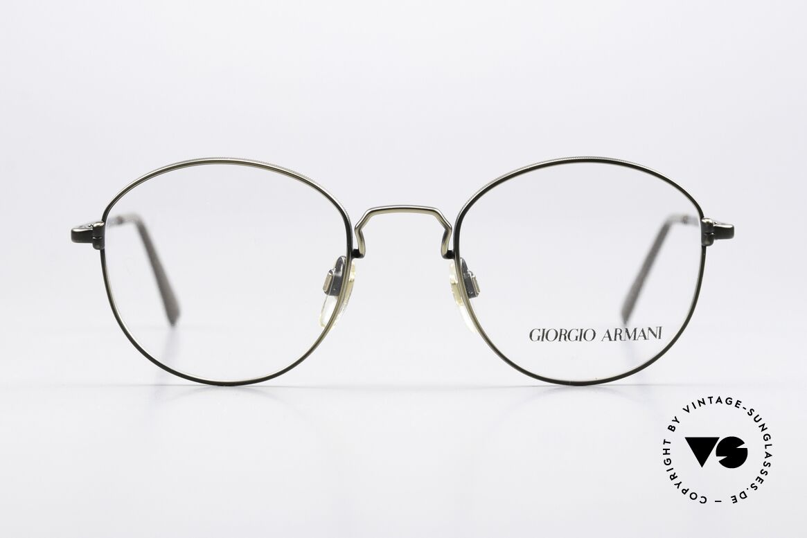 Giorgio Armani 174 Round 80's Specs Panto Style, model 174, size 48-20, col. 853 = antique gold / black, Made for Men and Women