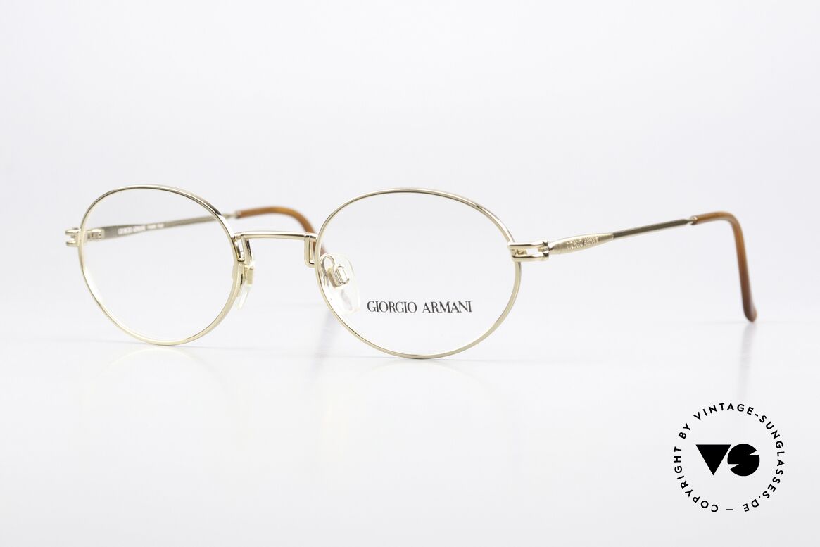 Giorgio Armani 244 Gold Plated Vintage Frame, oval GIORGIO ARMANI vintage designer eyeglasses, Made for Men and Women