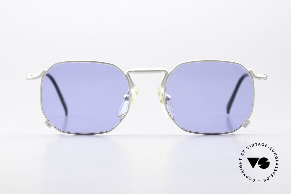 Jean Paul Gaultier 55-8175 Square Frame Ladies Gents, top-notch metal frame, dull silver, in size 52/19, Made for Men and Women