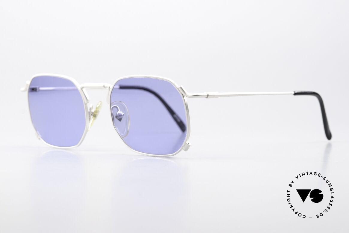 Jean Paul Gaultier 55-8175 Square Frame Ladies Gents, solid blue sun lenses (with 100% UV protection), Made for Men and Women