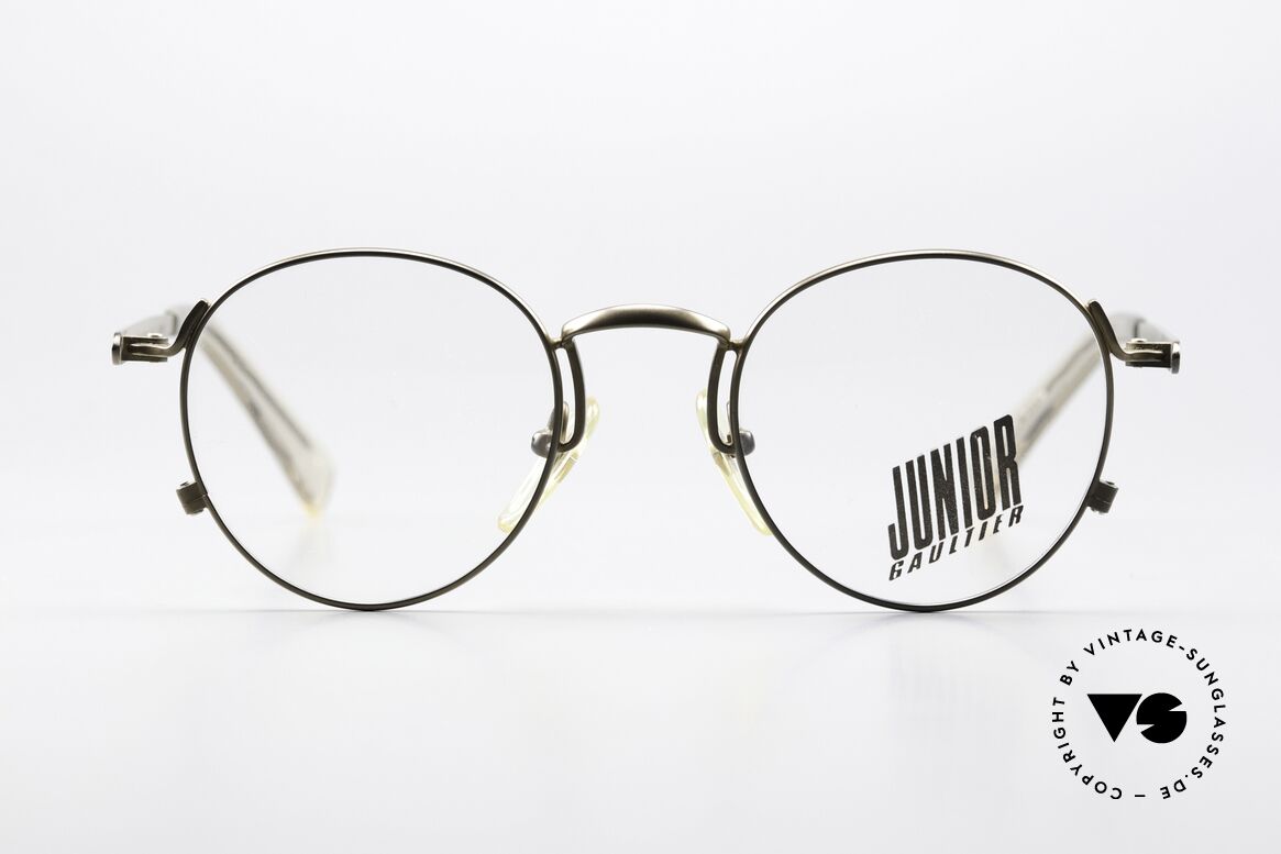 Jean Paul Gaultier 57-1171 90's Panto Designer Frame, interesting frame finish (matt taupe); unique!, Made for Men and Women