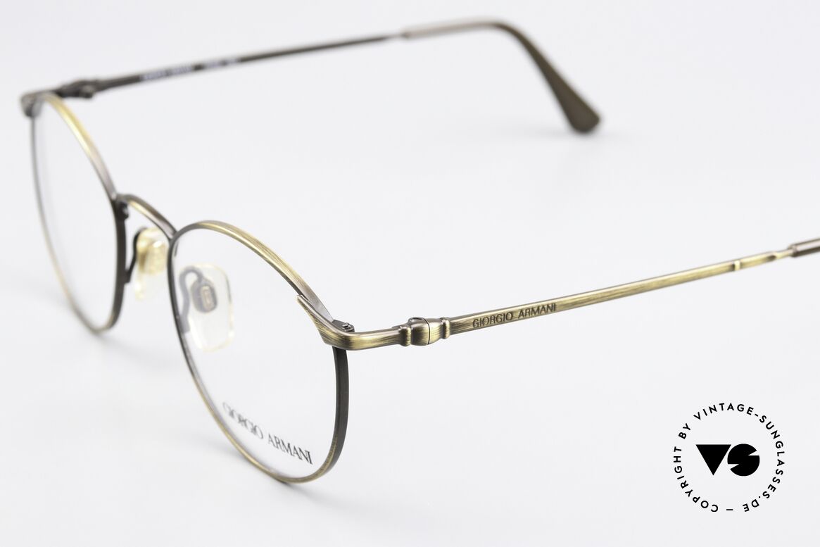 Giorgio Armani 132 Small Panto Glasses 90's, SMALL size 47-19, 130mm with ANTIQUE-GOLD finish, Made for Men