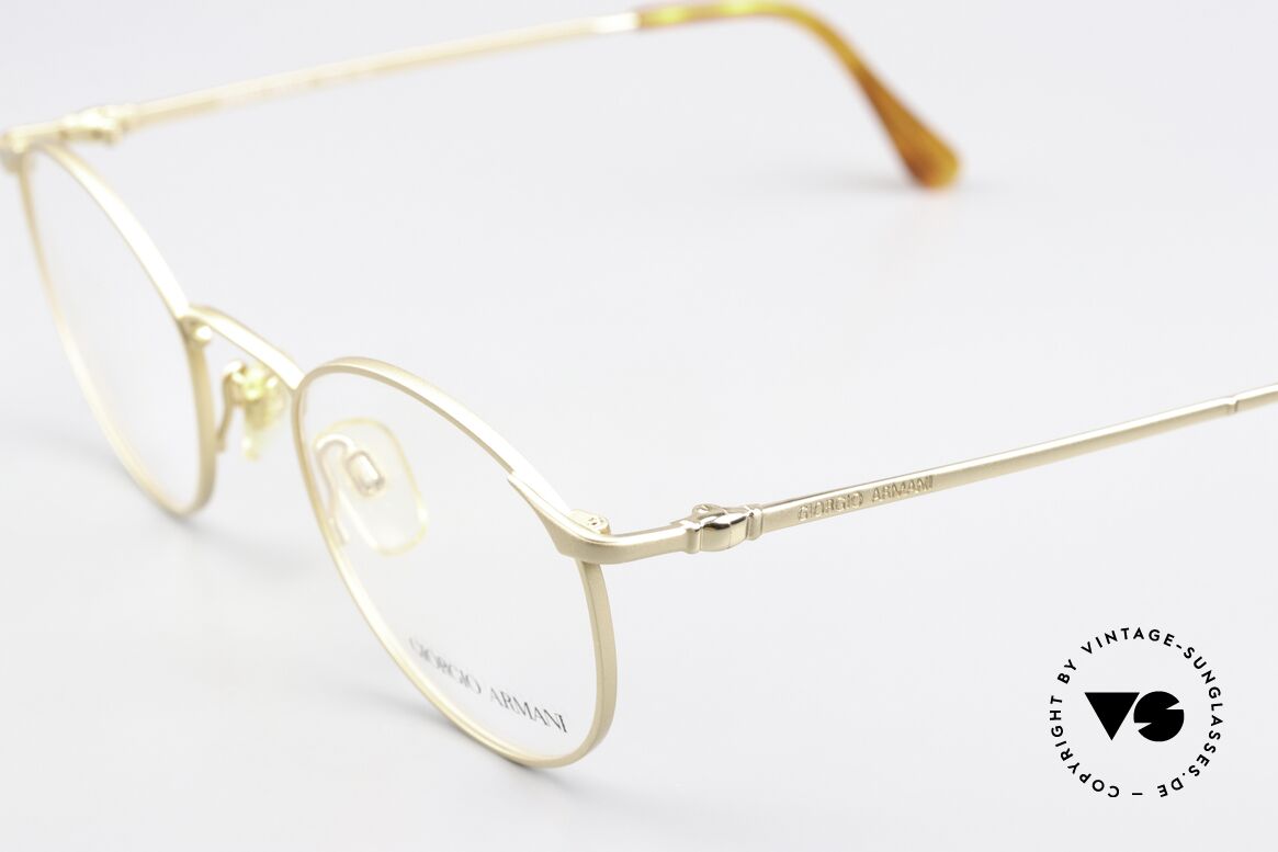 Giorgio Armani 132 1990's Frame Matt Gold, SMALL size 47-21, 130mm with DULLED-GOLD finish, Made for Men